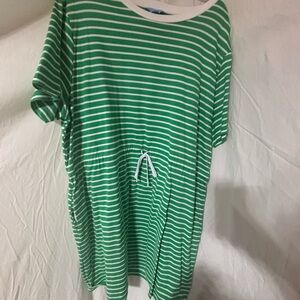 Draper James Striped Dress in Green and White